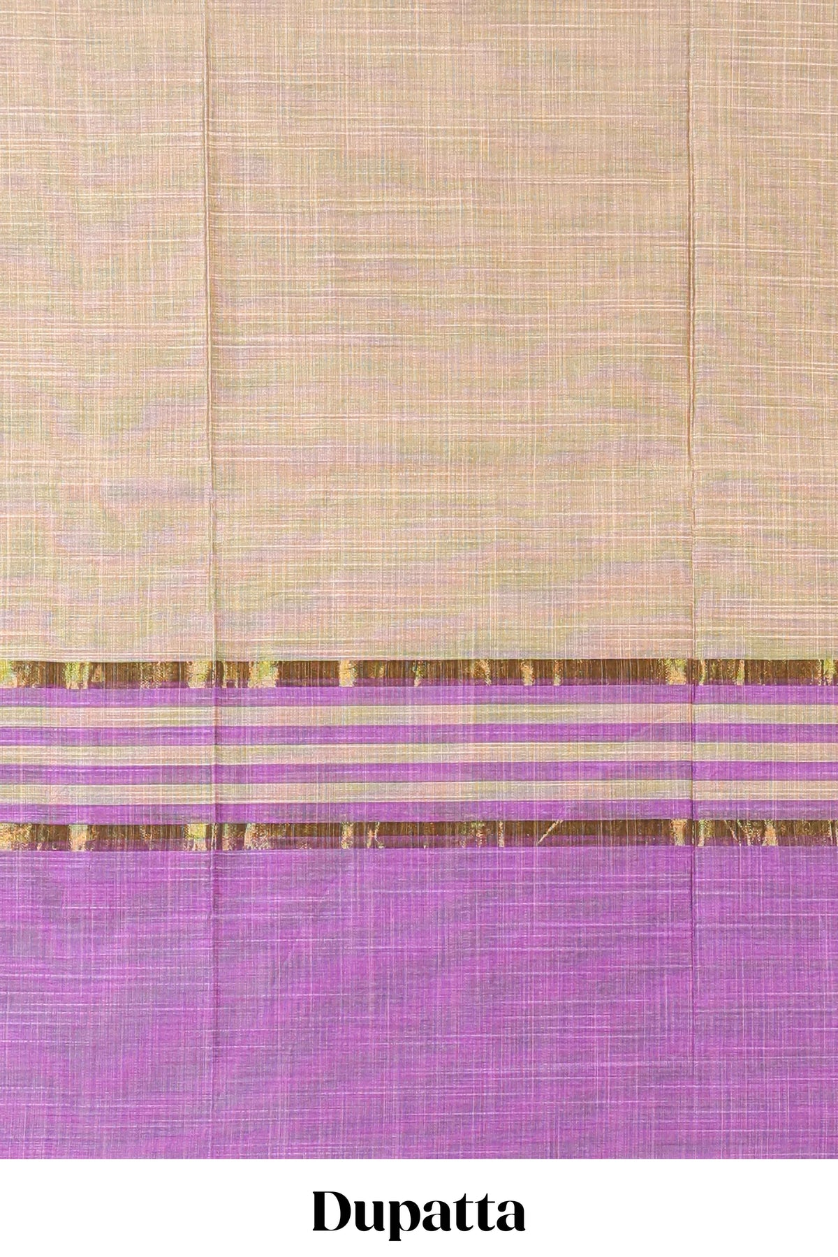 Lavender checked chudidhar material with matching solid pant and striped dupatta
