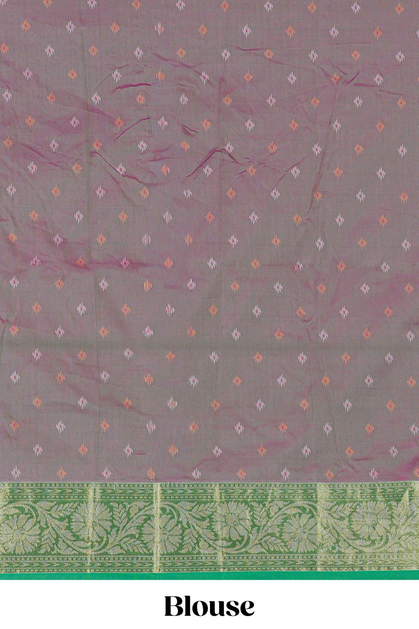 Pink ikkat style art silk saree with contrast border and printed pallu