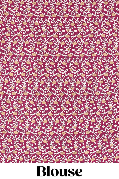 Mejanda color satin ajrakh modal printed saree with plain border and kalamkari print pallu