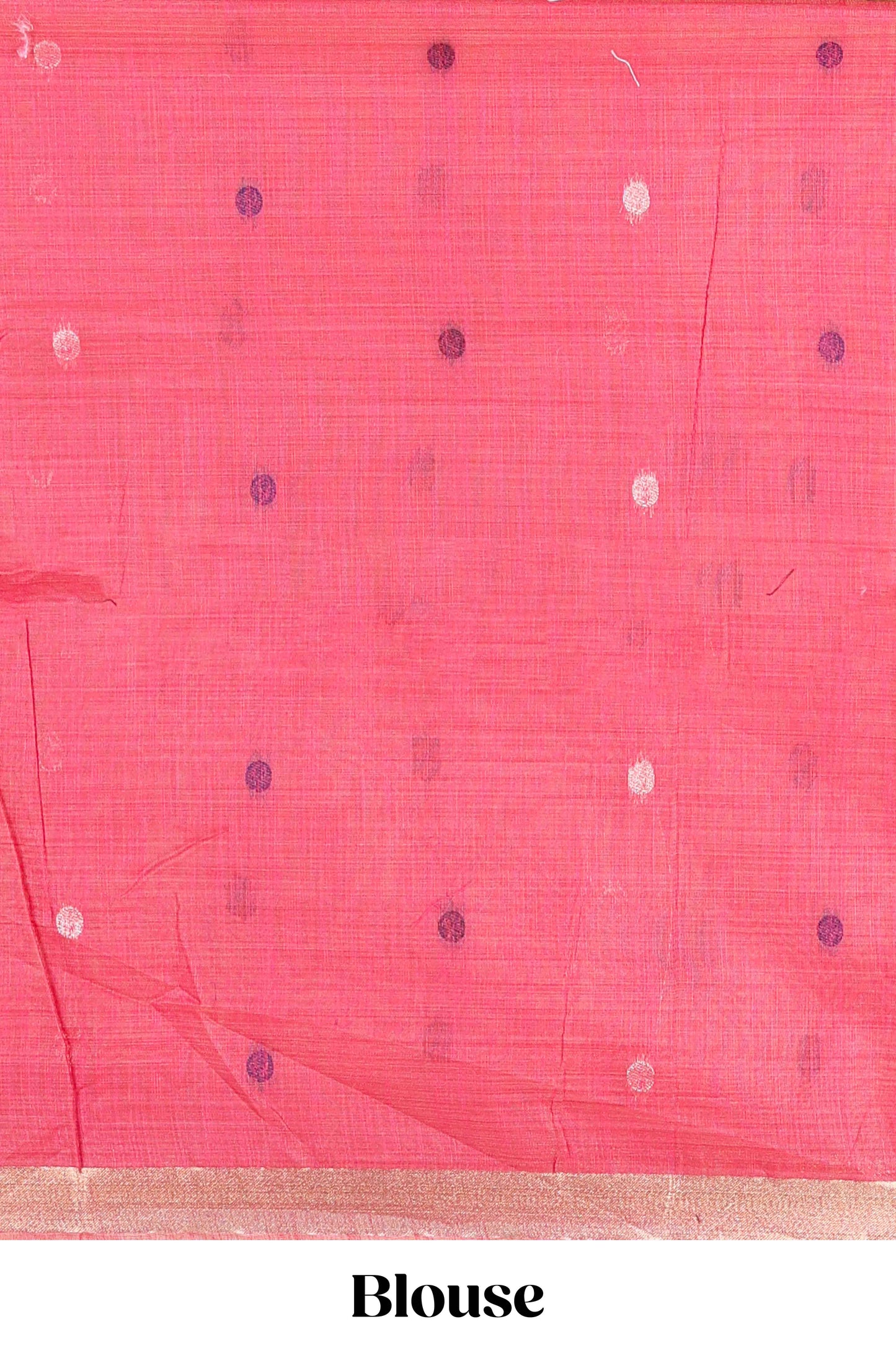 Sandal floral motifs thread weaving semi tussar saree with zari border and contrast blouse