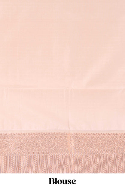 Blue checked vairaoosi semi soft silk saree with floral zari butta and contrast Pallu