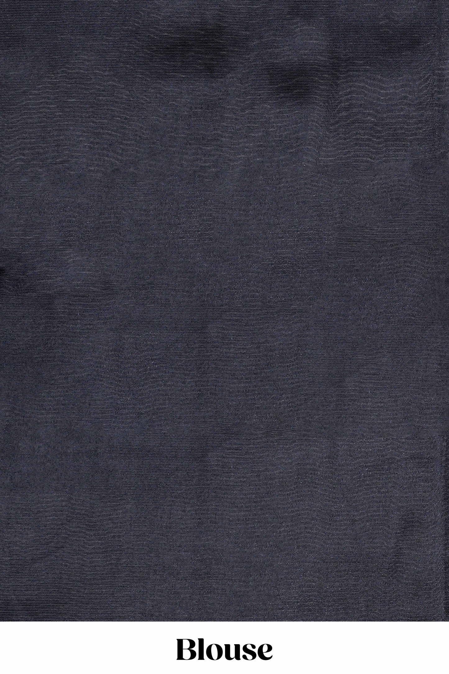 Borderless black south cotton saree with blue adire batik print on body and pallu