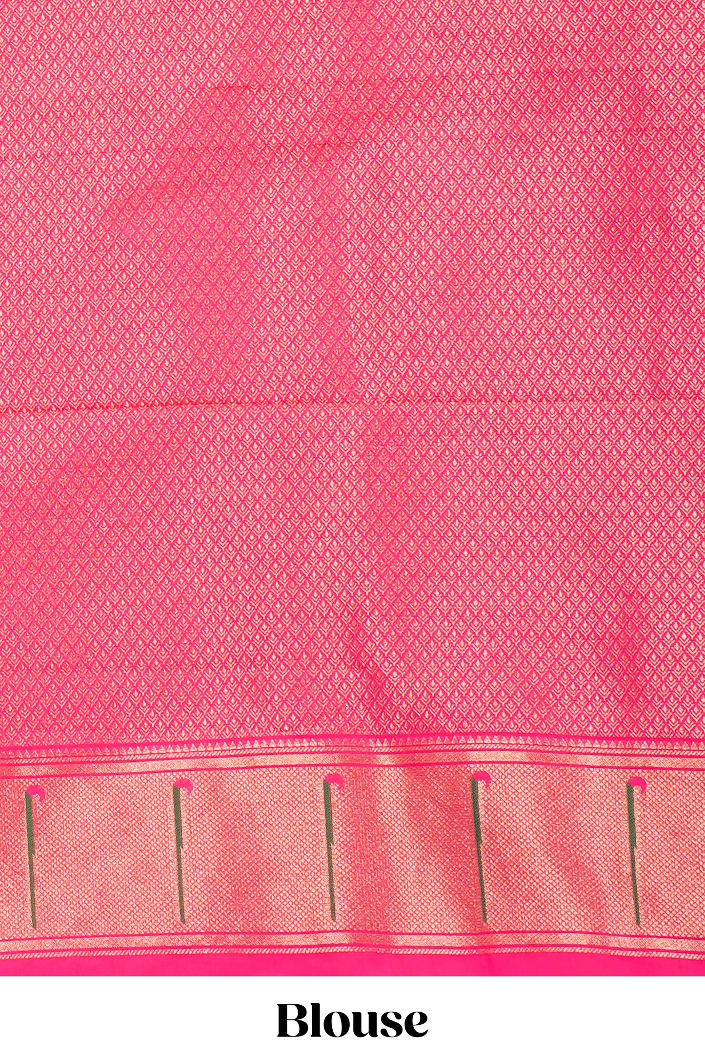 Pink art silk saree golden zari motifs body and paithani pallu along with blouse