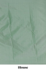 Borderless peach striped design arani gift saree with contrast pallu and plain blouse
