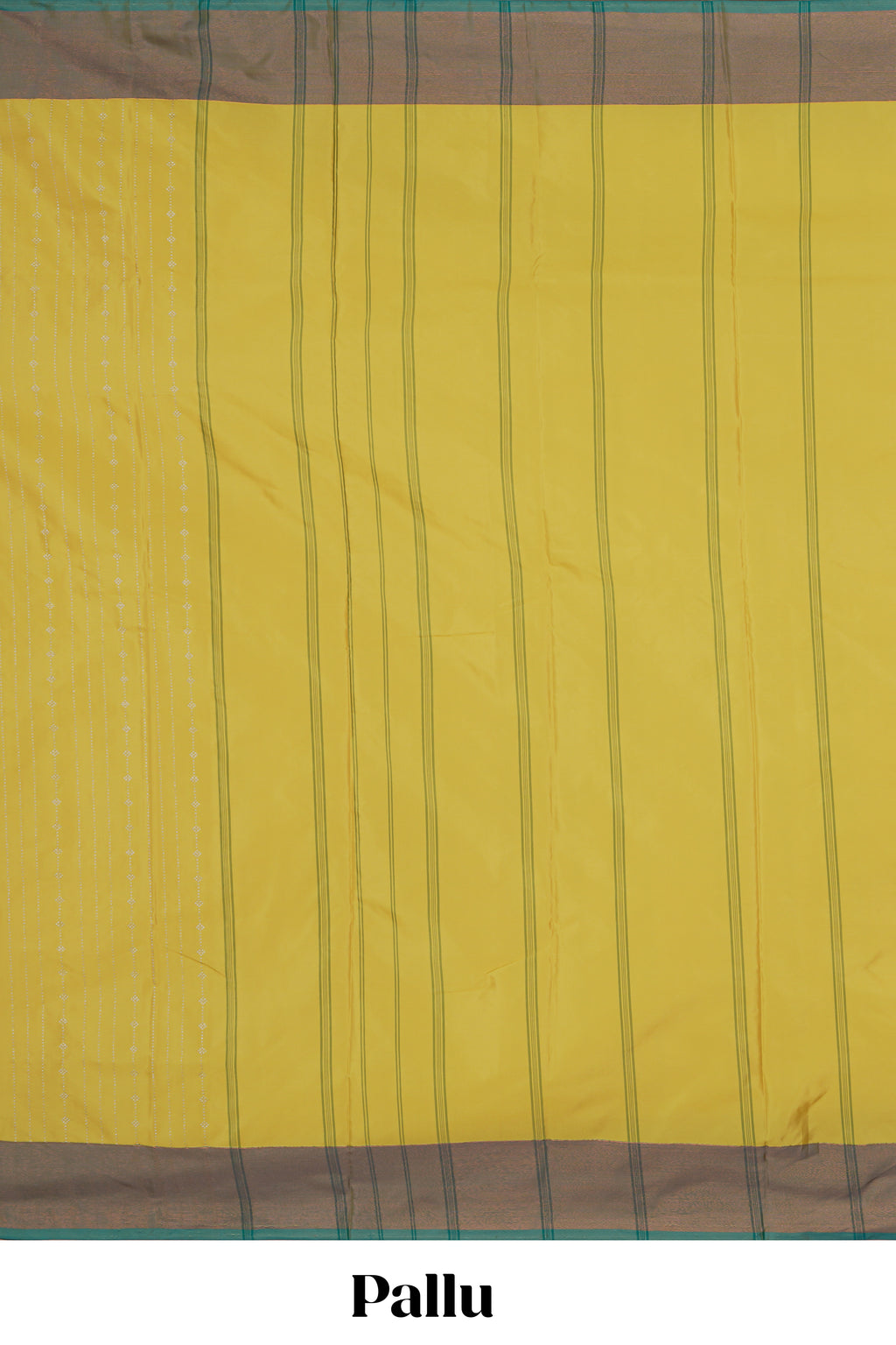 Yellow striped design arani gift saree with contrast border and plain blouse