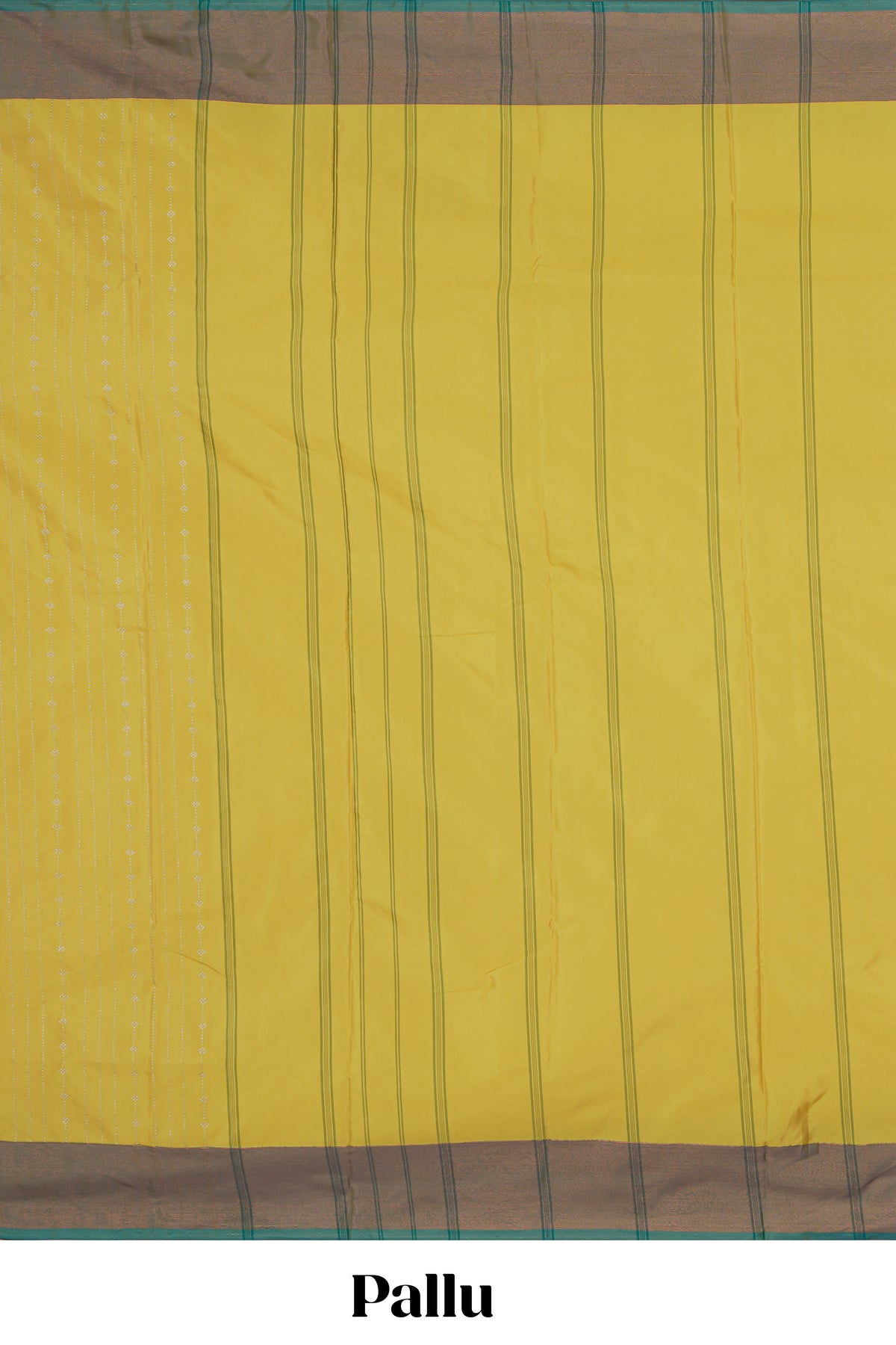 Yellow striped design arani gift saree with contrast border and plain blouse