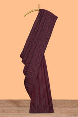 Borderless purple striped design arani gift saree with contrast pallu and plain blouse