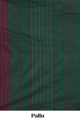 Borderless purple striped design arani gift saree with contrast pallu and plain blouse
