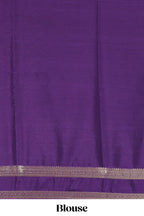 Light blue art mysore silk saree with retta petta contrast border and rich pallu with plain blouse