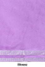 Lavender art mysore silk saree with retta petta contrast border and rich pallu with plain blouse