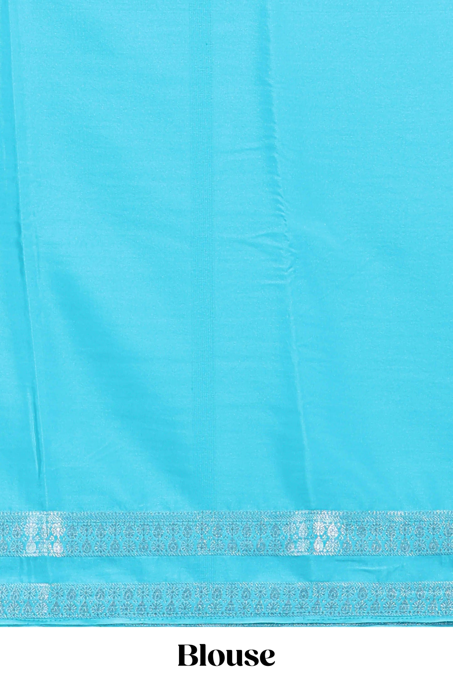 Blue art mysore silk saree with retta petta contrast border and rich pallu with plain blouse