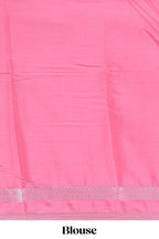 pink art mysore silk saree with retta petta contrast border and rich pallu with plain blouse