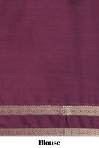 Red art mysore silk saree with retta petta contrast border and rich pallu with plain blouse