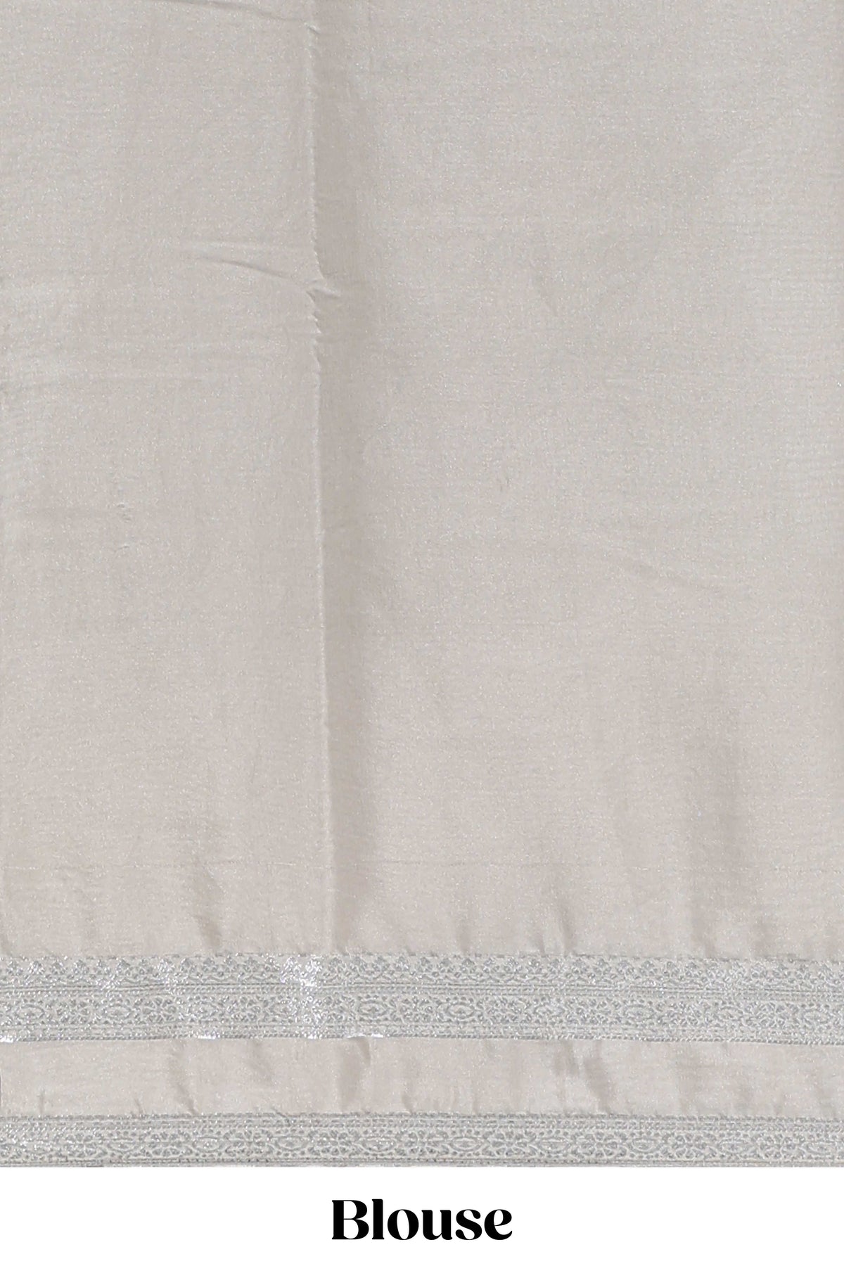 silver art mysore silk saree with retta petta contrast border and rich pallu with plain blouse
