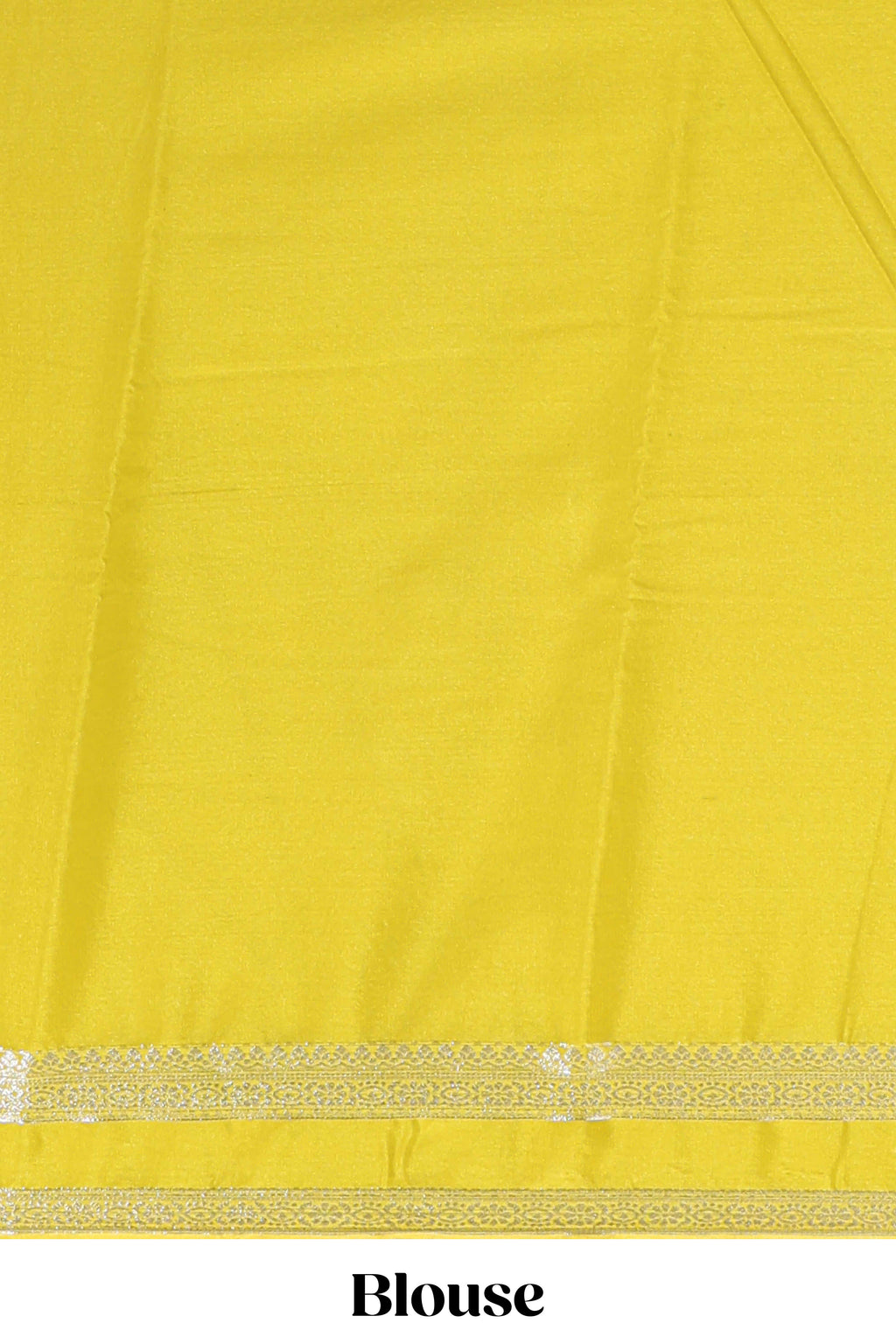 Yellow art mysore silk saree with retta petta contrast border and rich pallu with plain blouse