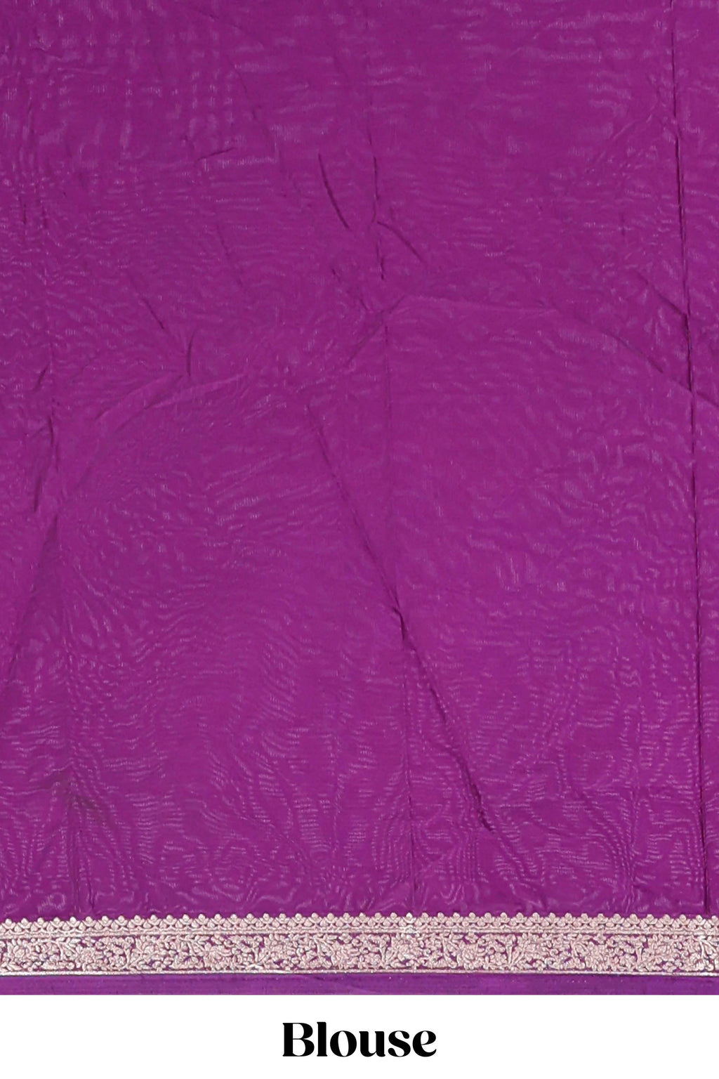 Pink plain art mysore silk saree with contrast zari border and contrast blouse