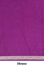 Pink plain art mysore silk saree with contrast zari border and contrast blouse