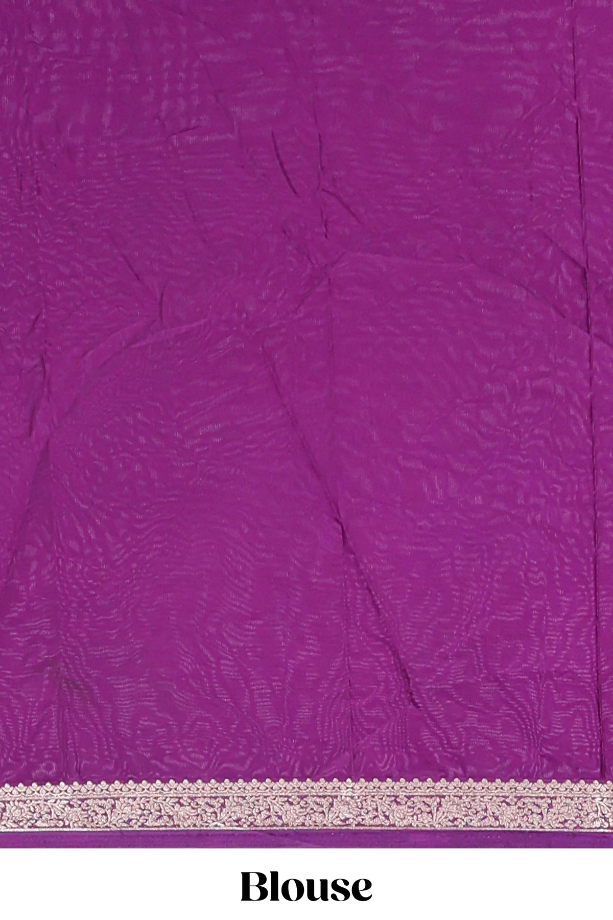Pink plain art mysore silk saree with contrast zari border and contrast blouse