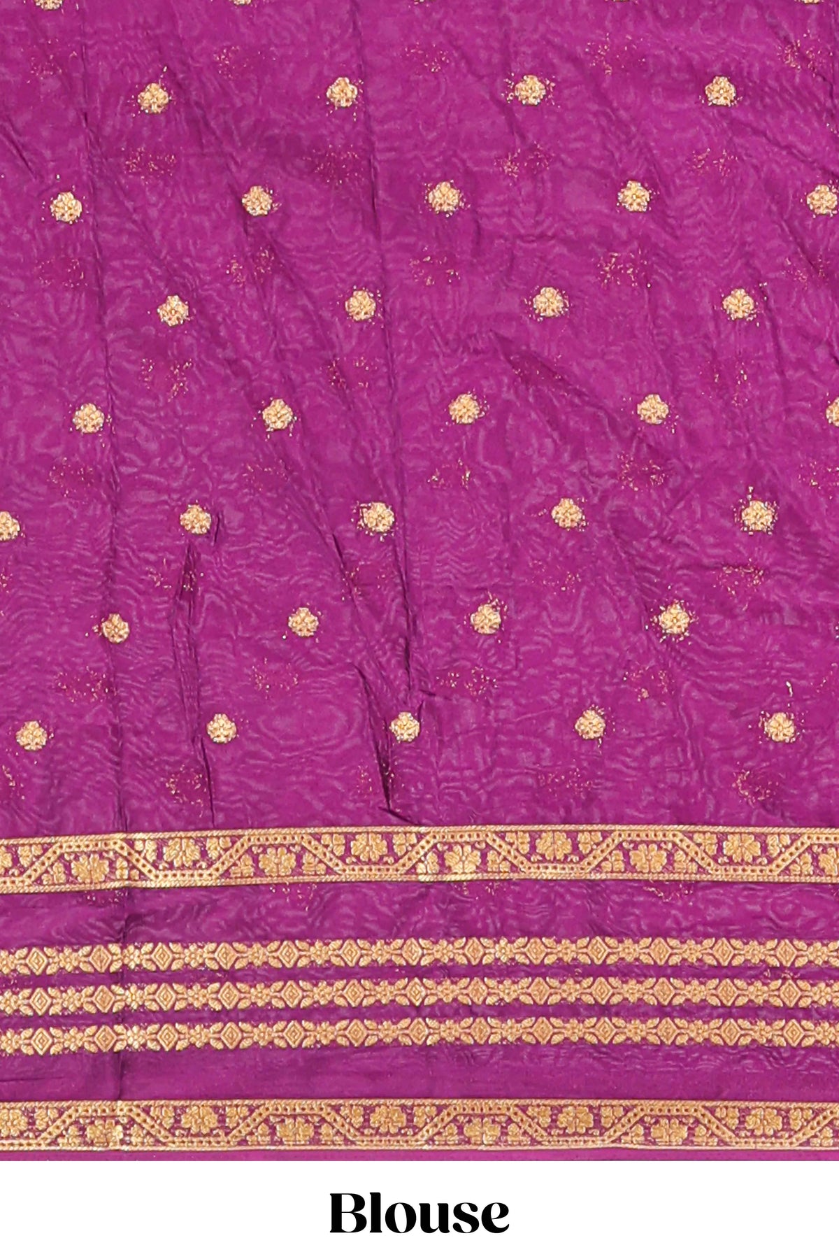 Blue zari butta art mysore silk saree with contrast zari border and motifs blouse