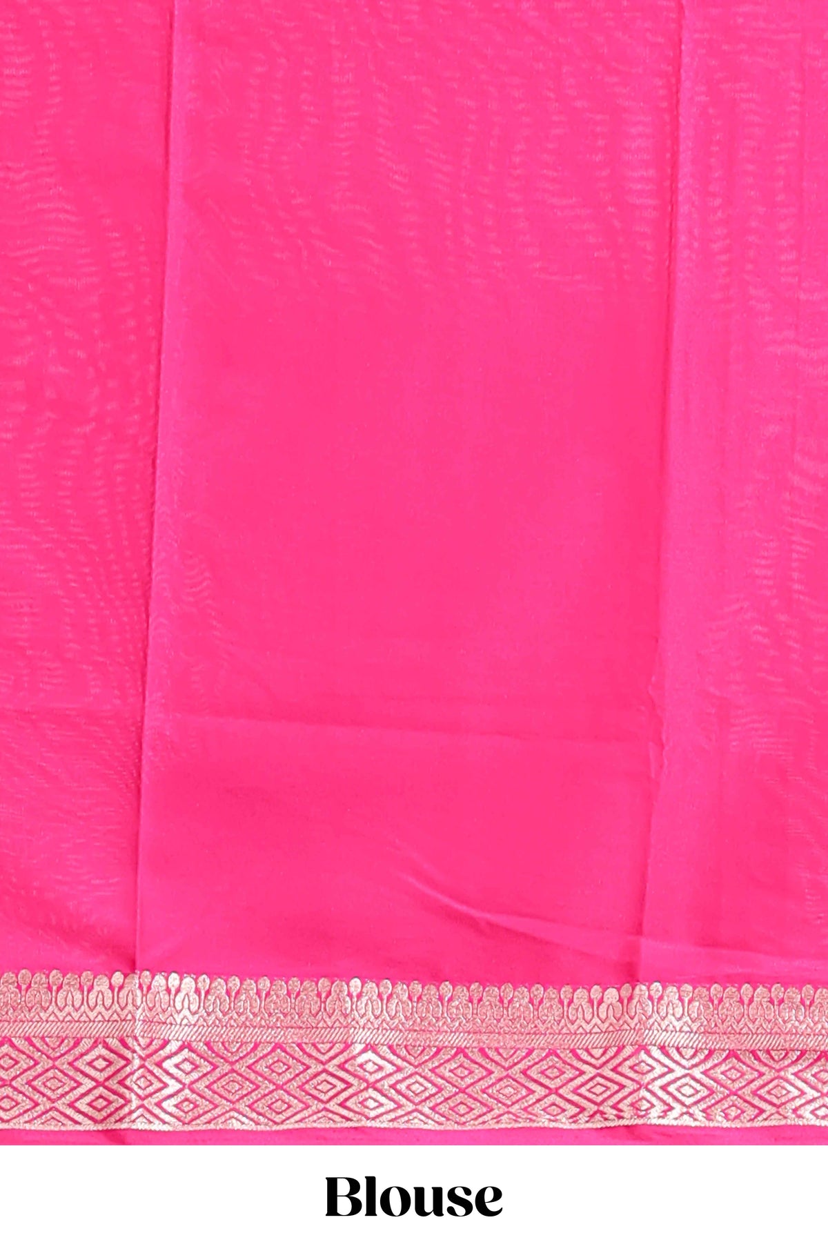Blue plain art mysore silk saree with contrast zari border and blouse