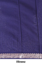 Green plain art mysore silk saree with contrast zari border and blouse