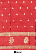 Yellow zari butta art mysore silk saree with contrast zari border and motifs blouse