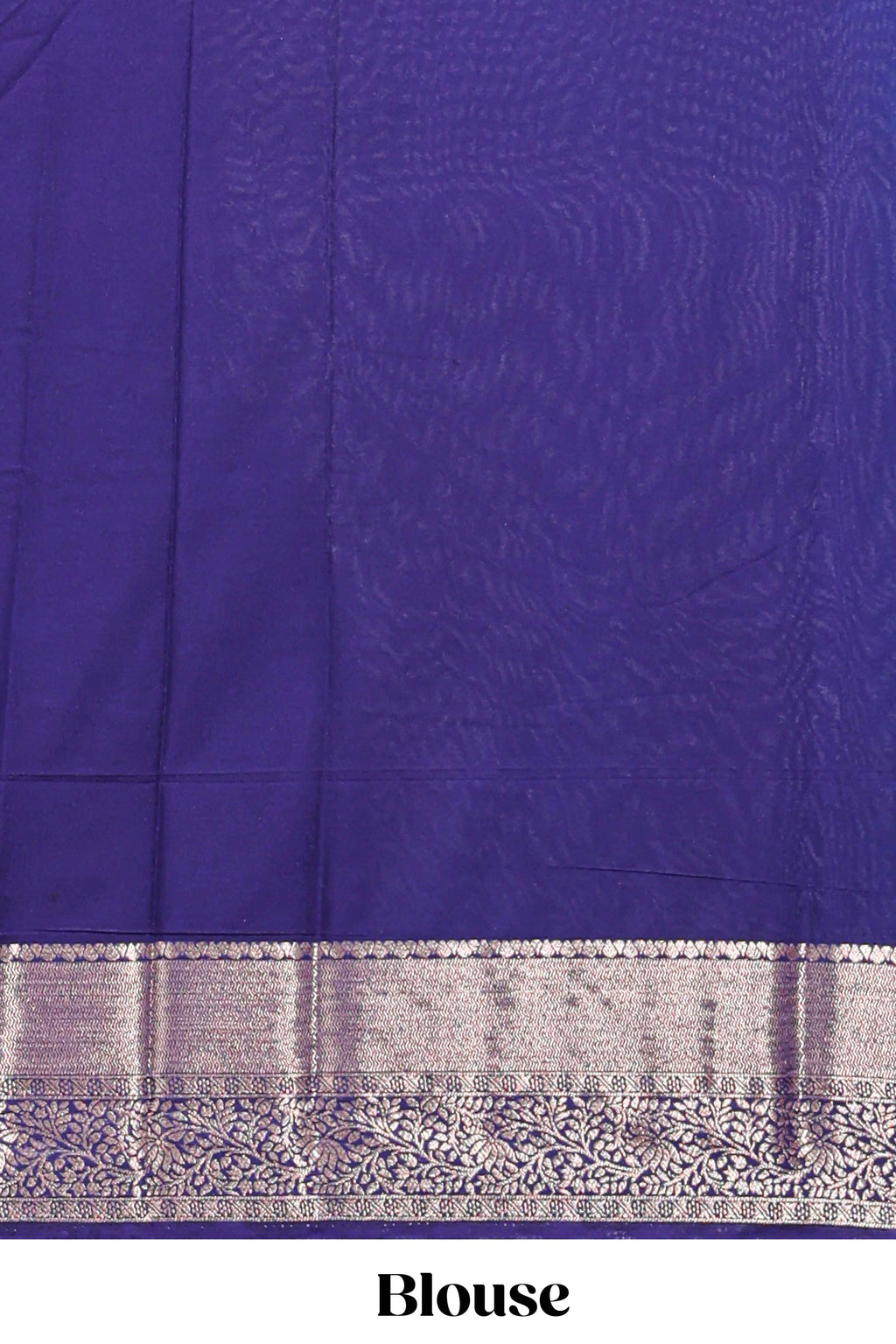 Cyan Blue floral butta motifs art mysore silk saree with contrast zari border and plain blouse
