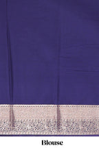 Hot pink floral butta motifs art mysore silk saree with contrast zari border and plain blouse