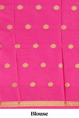 Cream butta designed art mysore silk saree with contrast zari border and blouse