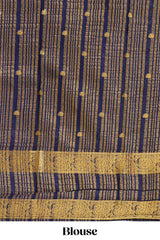 Magenta butta designed art mysore silk saree with contrast zari border and blouse