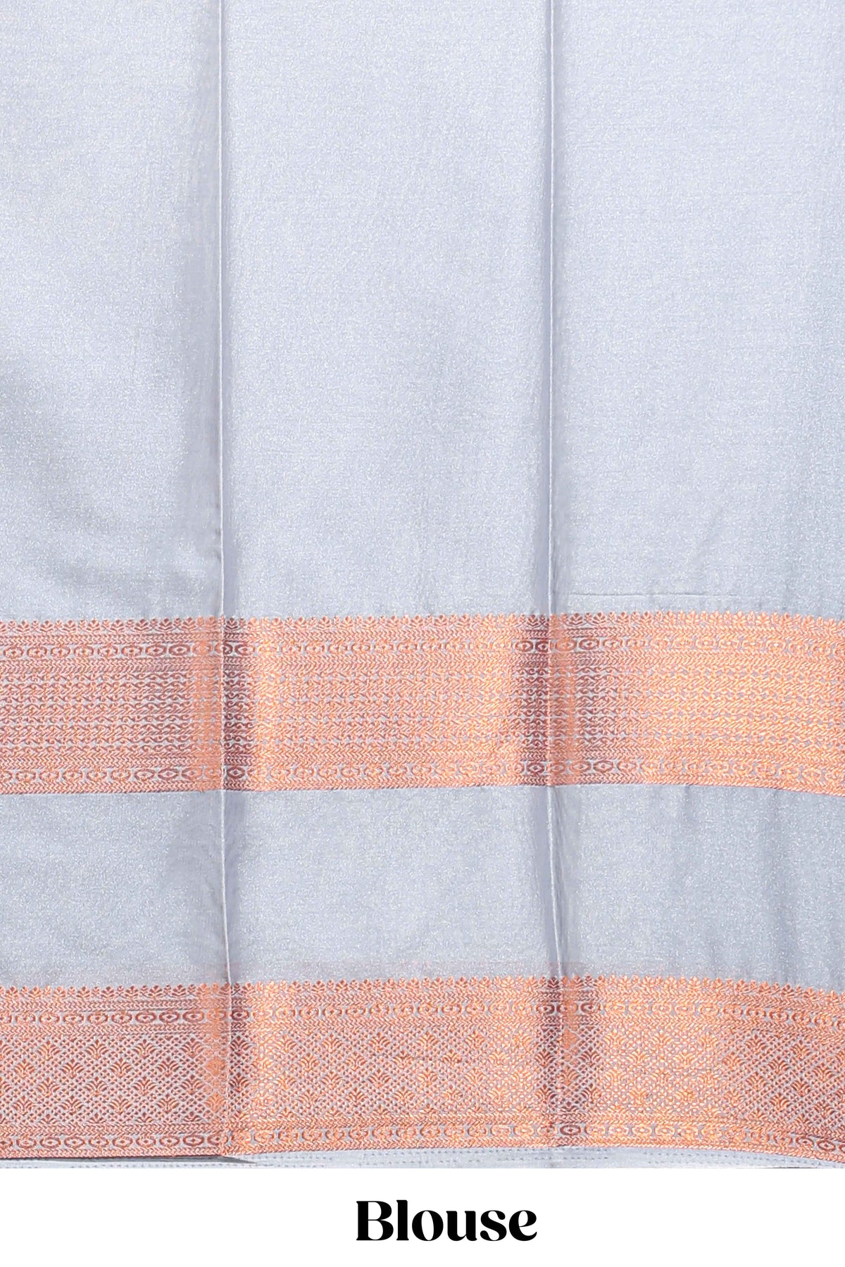Sky blue plain art mysore silk saree with contrast zari border and matching blouse