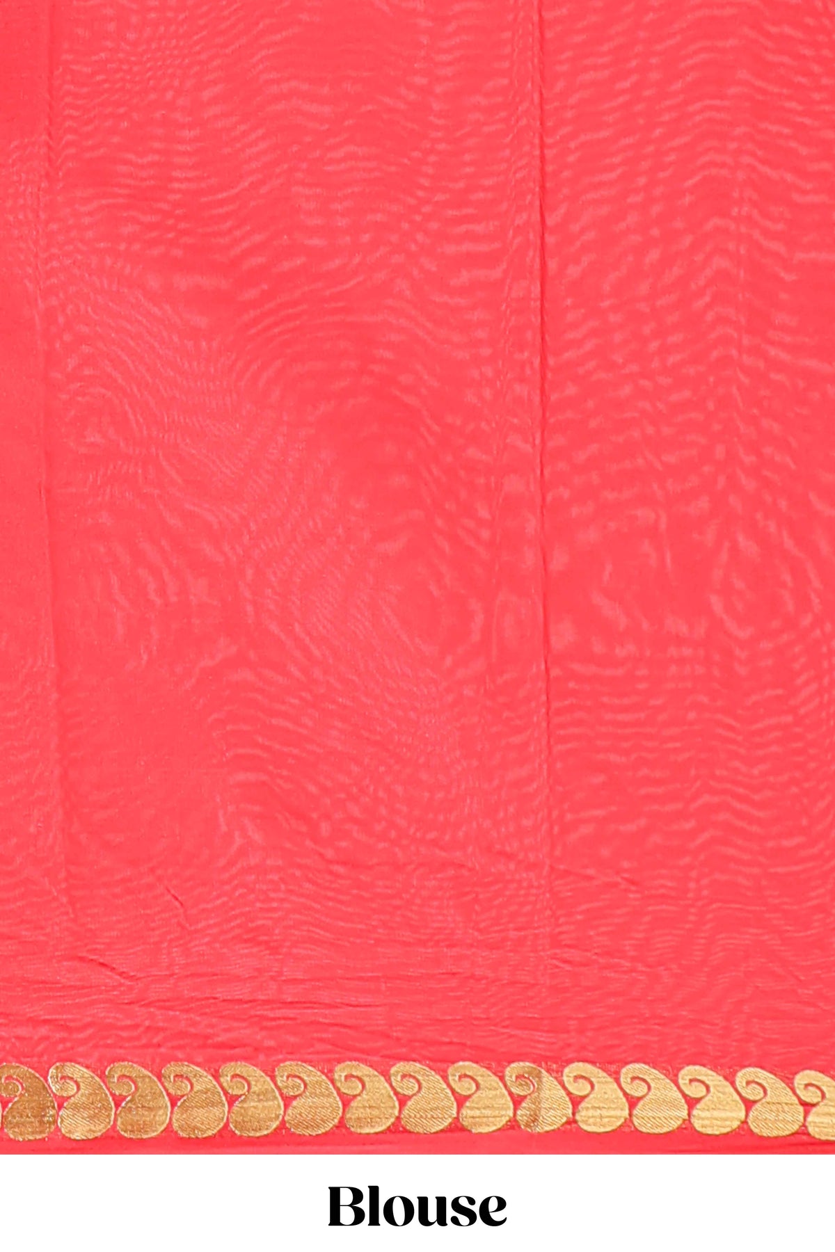 Red plain art mysore silk saree with self zari border and matching blouse