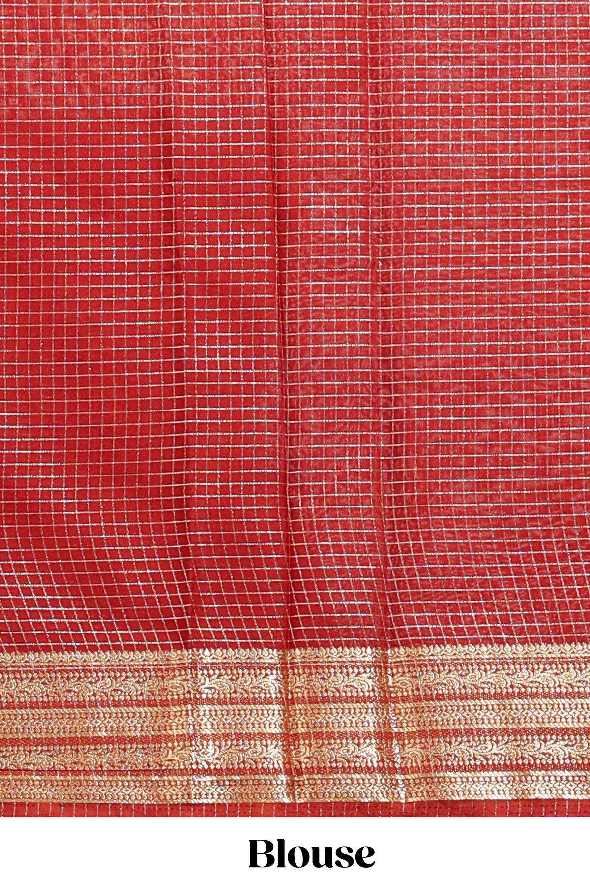 Yellow checked zari design art mysore silk saree with contrast border and blouse