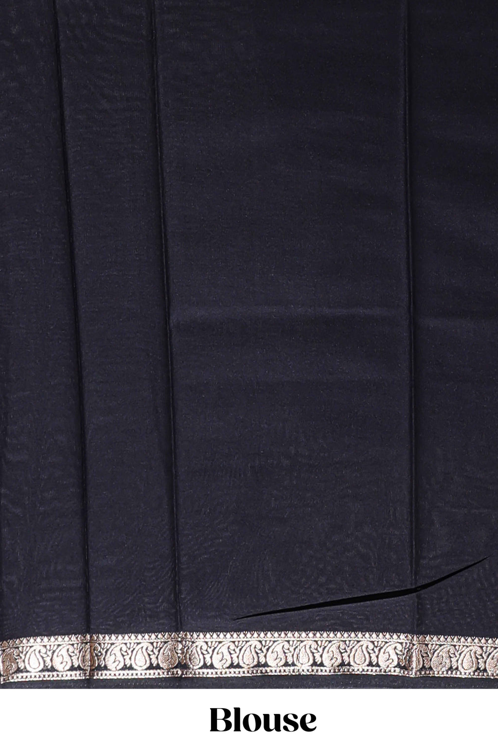 Black plain design art mysore silk saree with self zari border and matching blouse