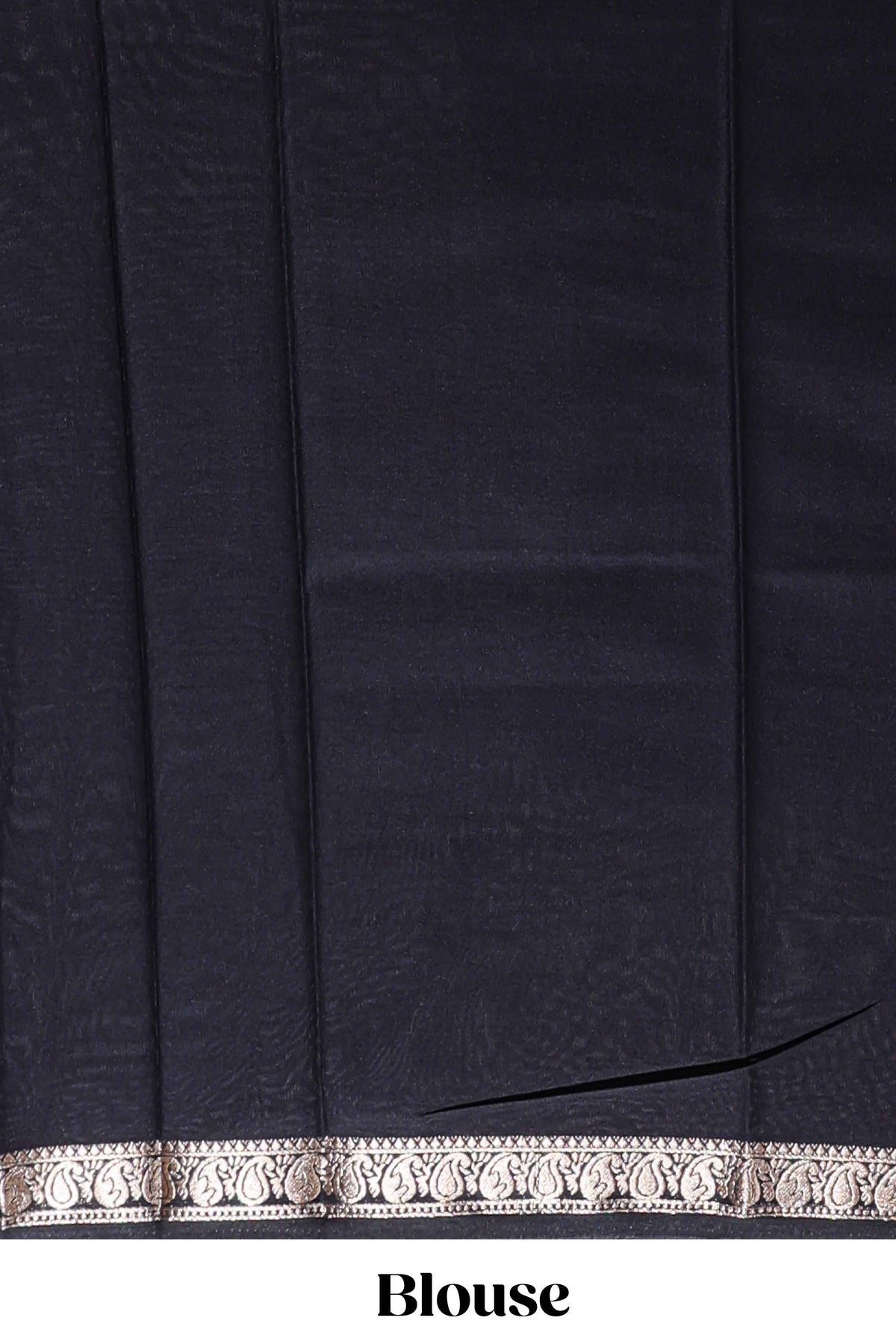 Black plain design art mysore silk saree with self zari border and matching blouse
