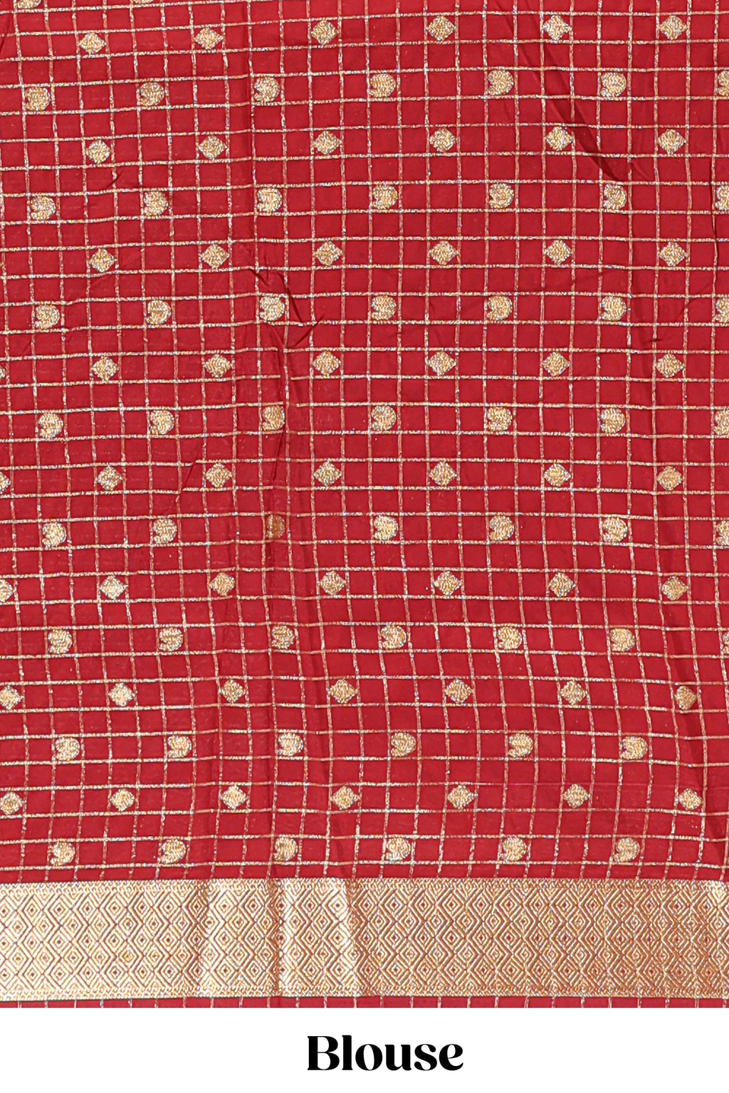 Yellow checked zari motifs design art mysore silk saree with contrast zari border and checked blouse