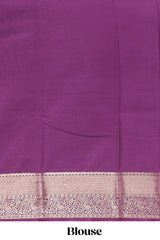 Turquoise green floral zari motifs design art mysore silk saree with contrast zari border and blouse