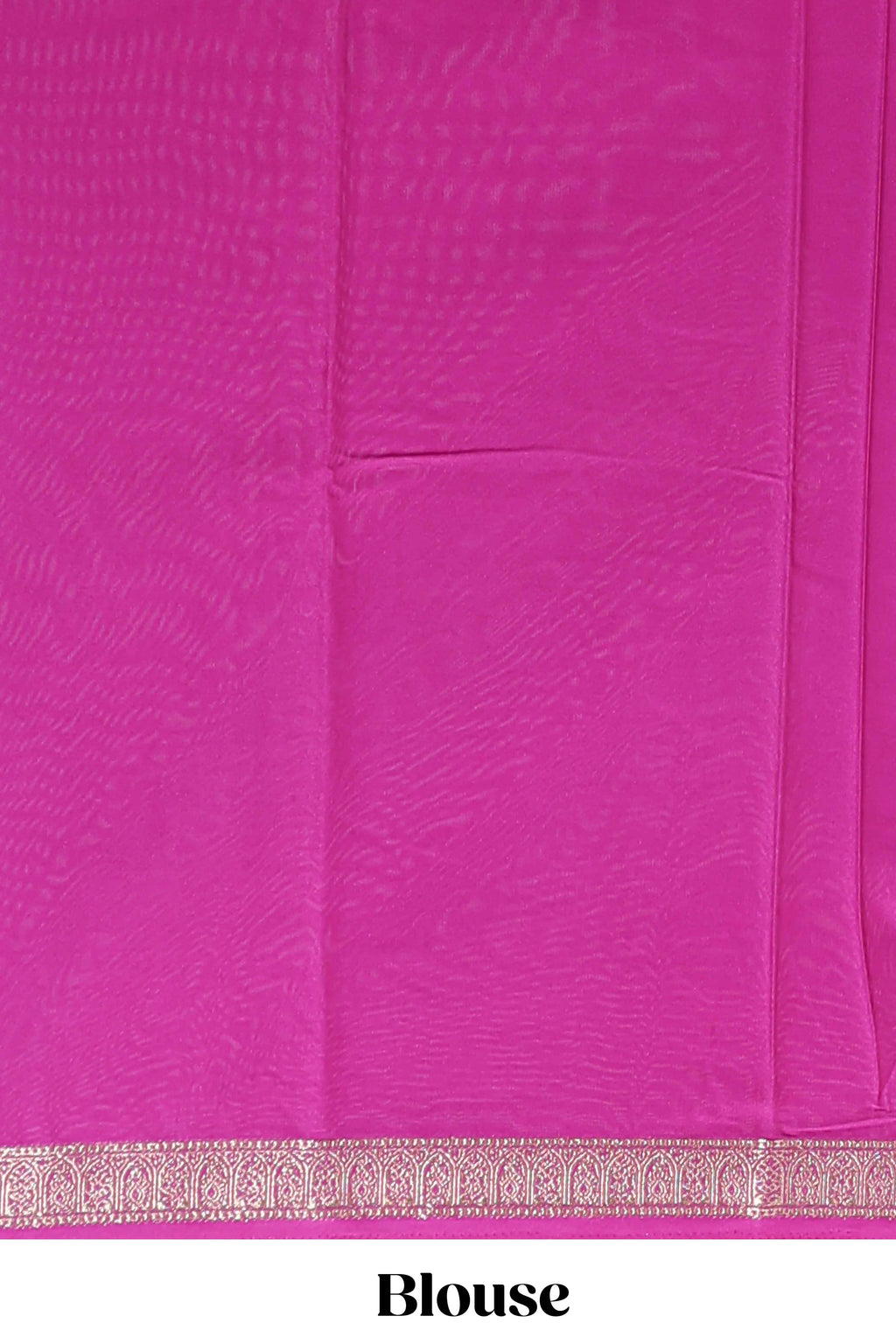 Pink plain design art mysore silk saree with self zari border and matching blouse