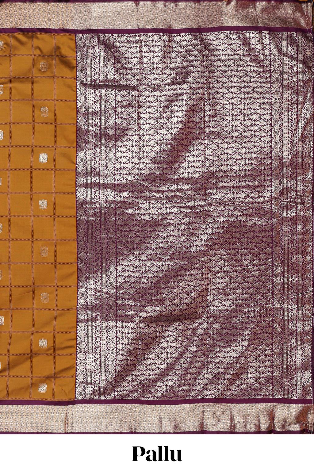 Mustard Yellow Checked Art Silk Saree with Rich Gold Zari Border and Grand Zari Woven Pallu with Contrast Blouse