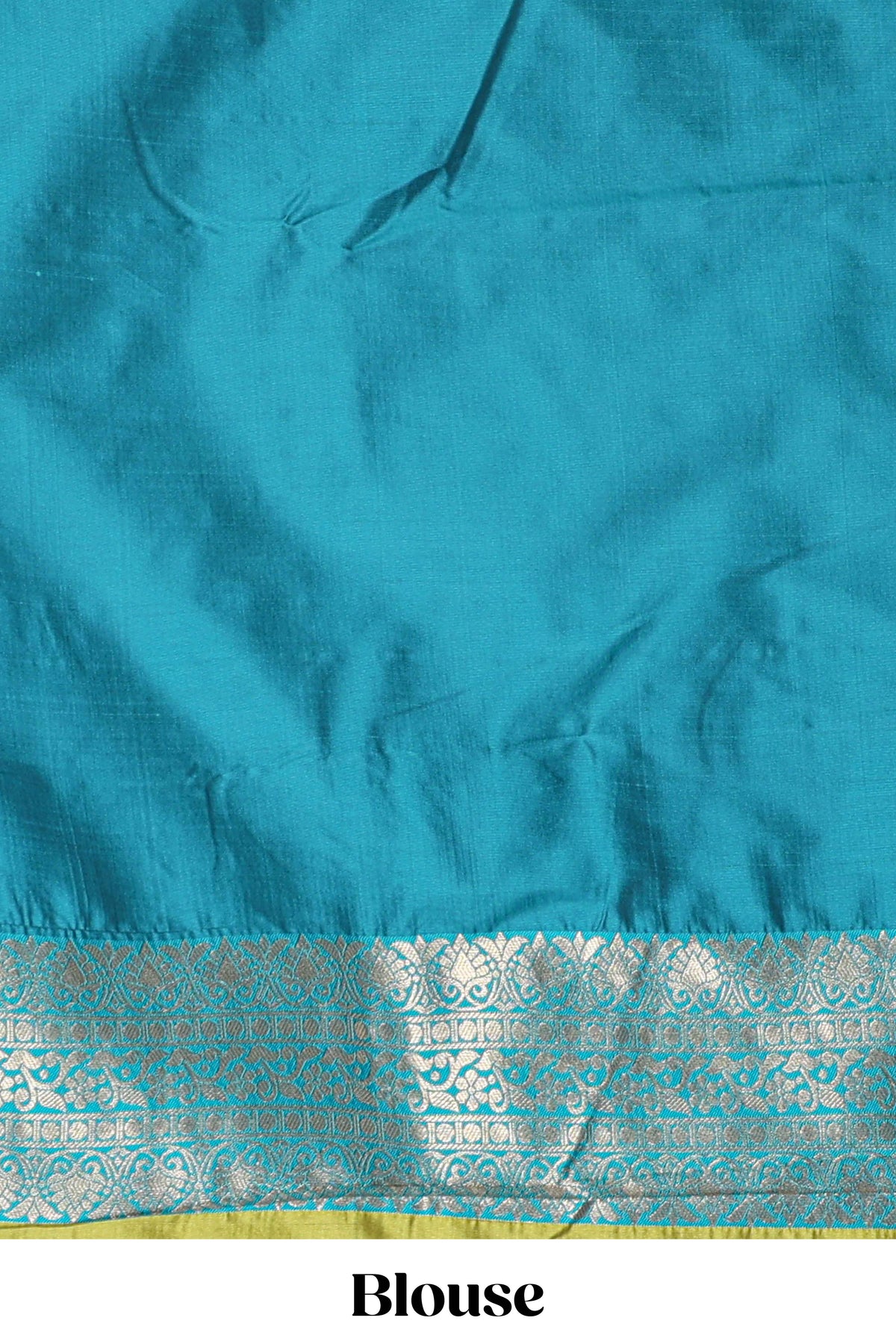Green Checked Art Silk Saree with Rich Gold Zari Border and Grand Zari Woven Pallu with Contrast Blouse