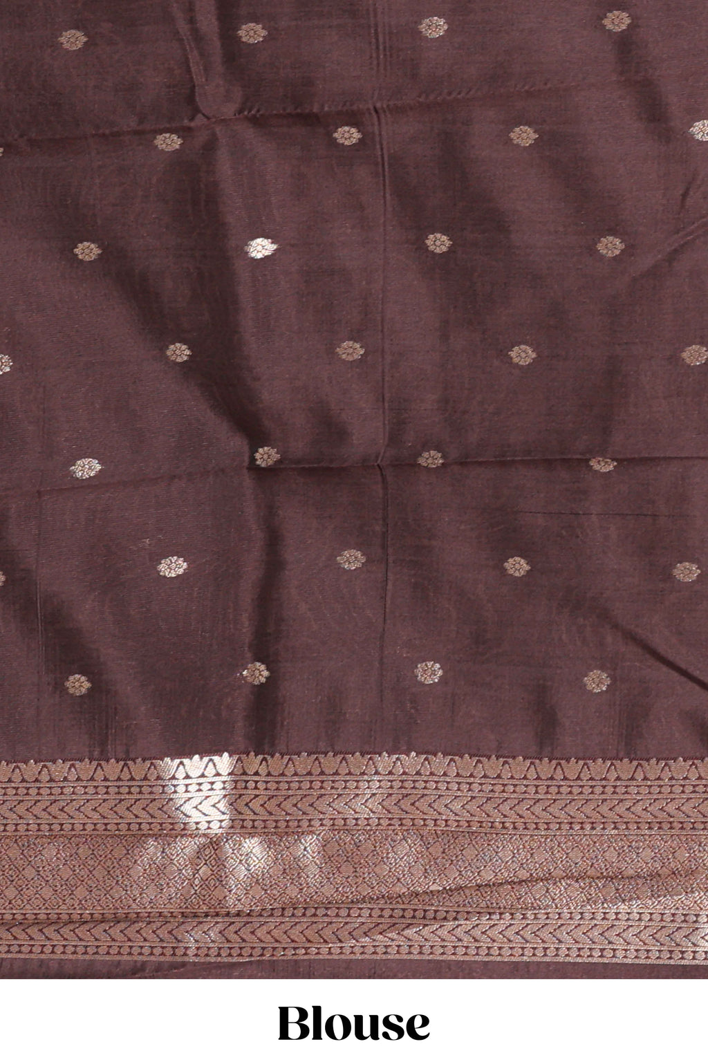 Coffee Brown Art Silk Saree with Geometric Design Rich Zari Border and Border with Matching Blouse