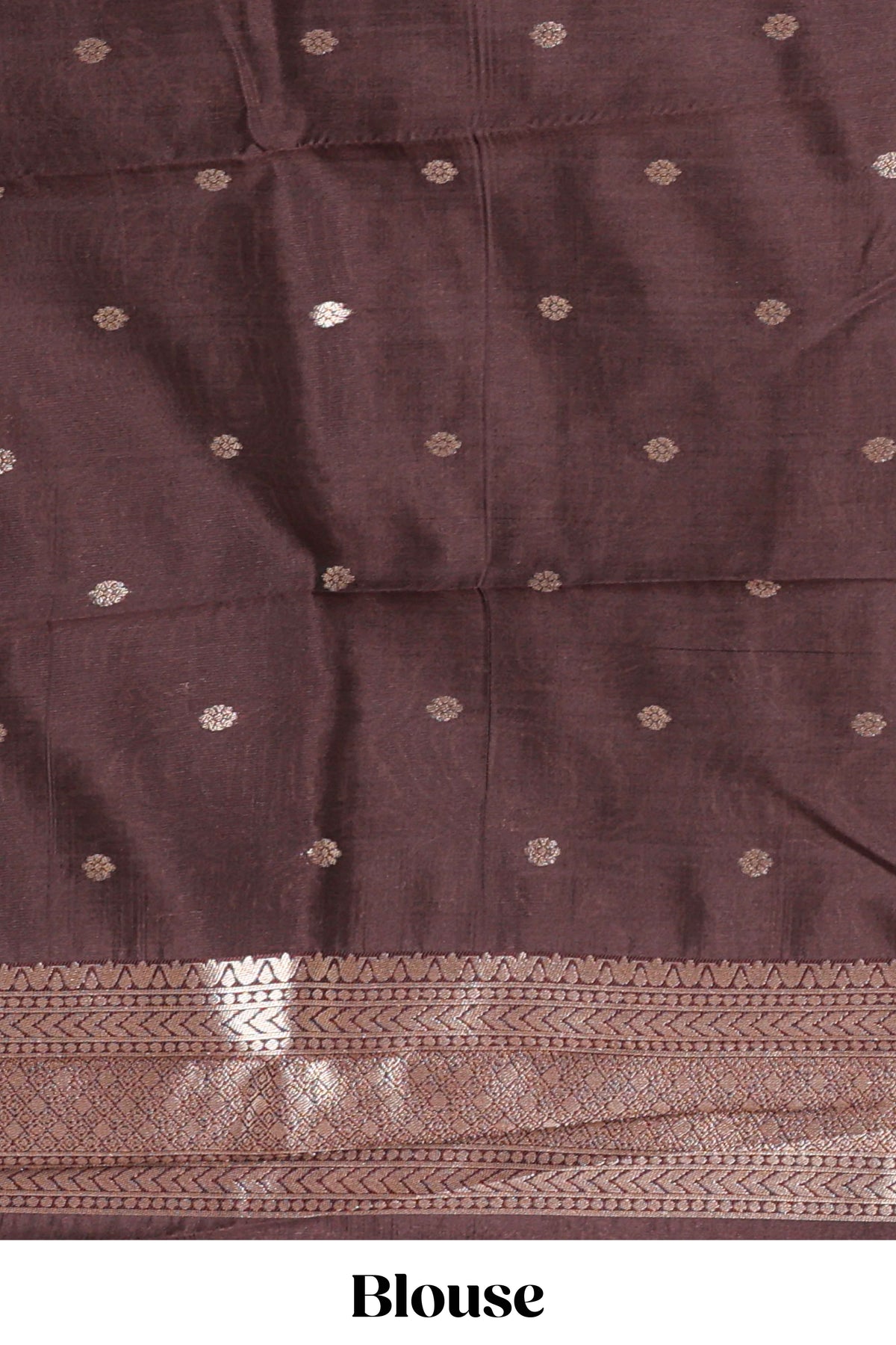 Coffee Brown Art Silk Saree with Geometric Design Rich Zari Border and Border with Matching Blouse