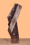 Wine Brown Art Silk Saree Gold Zari Woven Pichwai Motifs with Woven Zari Border and Matching Blouse