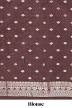 Wine Brown Art Silk Saree Gold Zari Woven Pichwai Motifs with Woven Zari Border and Matching Blouse