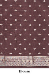 Wine Brown Art Silk Saree Gold Zari Woven Pichwai Motifs with Woven Zari Border and Matching Blouse
