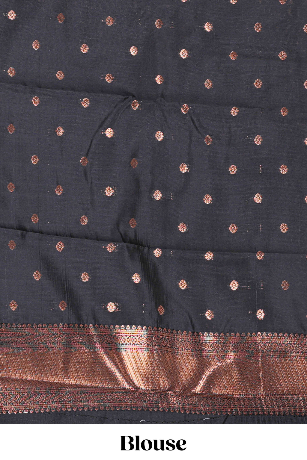 Red Art Silk Paisley Motifs with Woven Zari Style Border along with Matching Zari Weaving Buttas