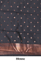 Red Art Silk Paisley Motifs with Woven Zari Style Border along with Matching Zari Weaving Buttas