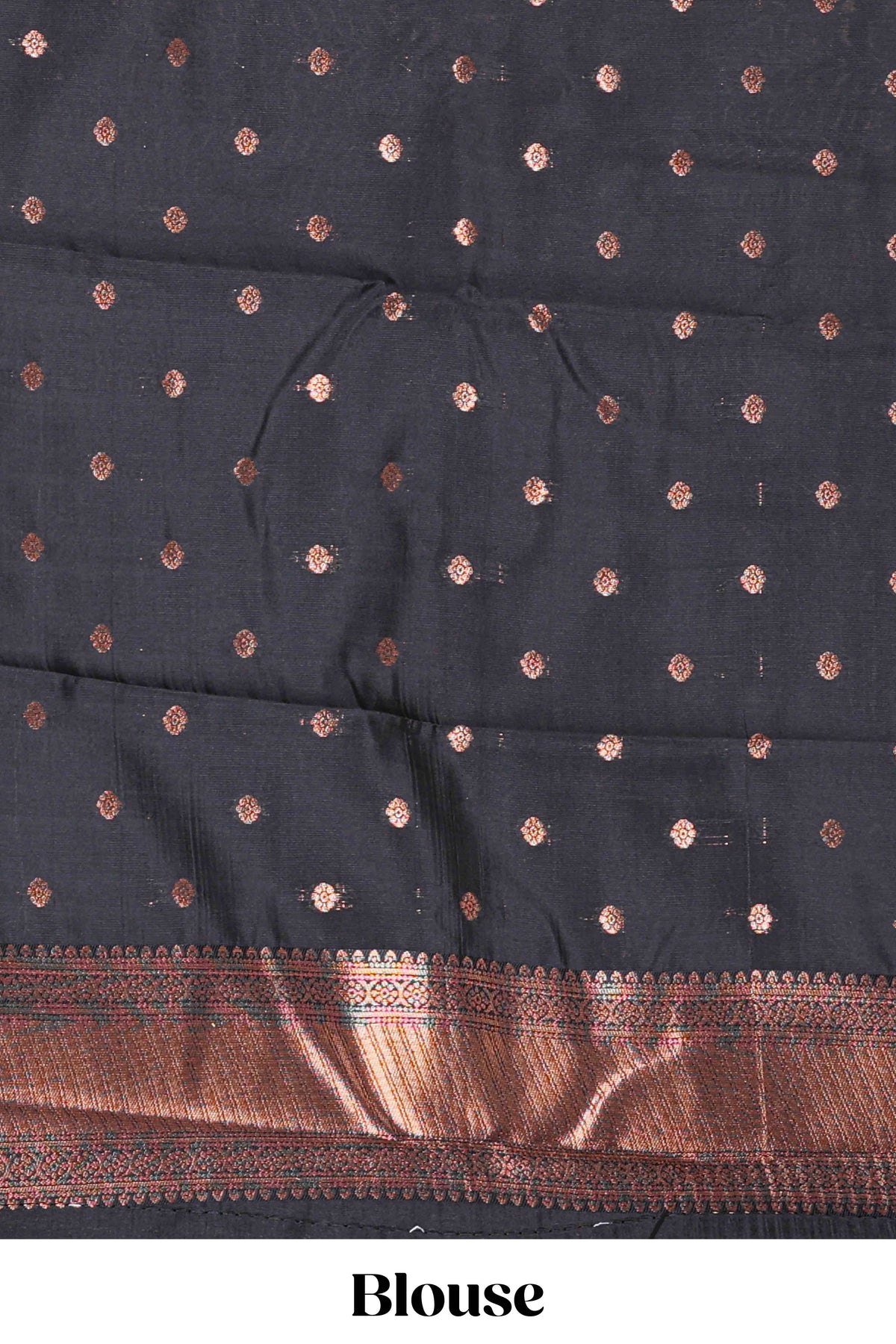 Red Art Silk Paisley Motifs with Woven Zari Style Border along with Matching Zari Weaving Buttas