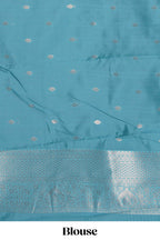Purple striped floral design art silk saree with contrast zari border and zari motifs blouse