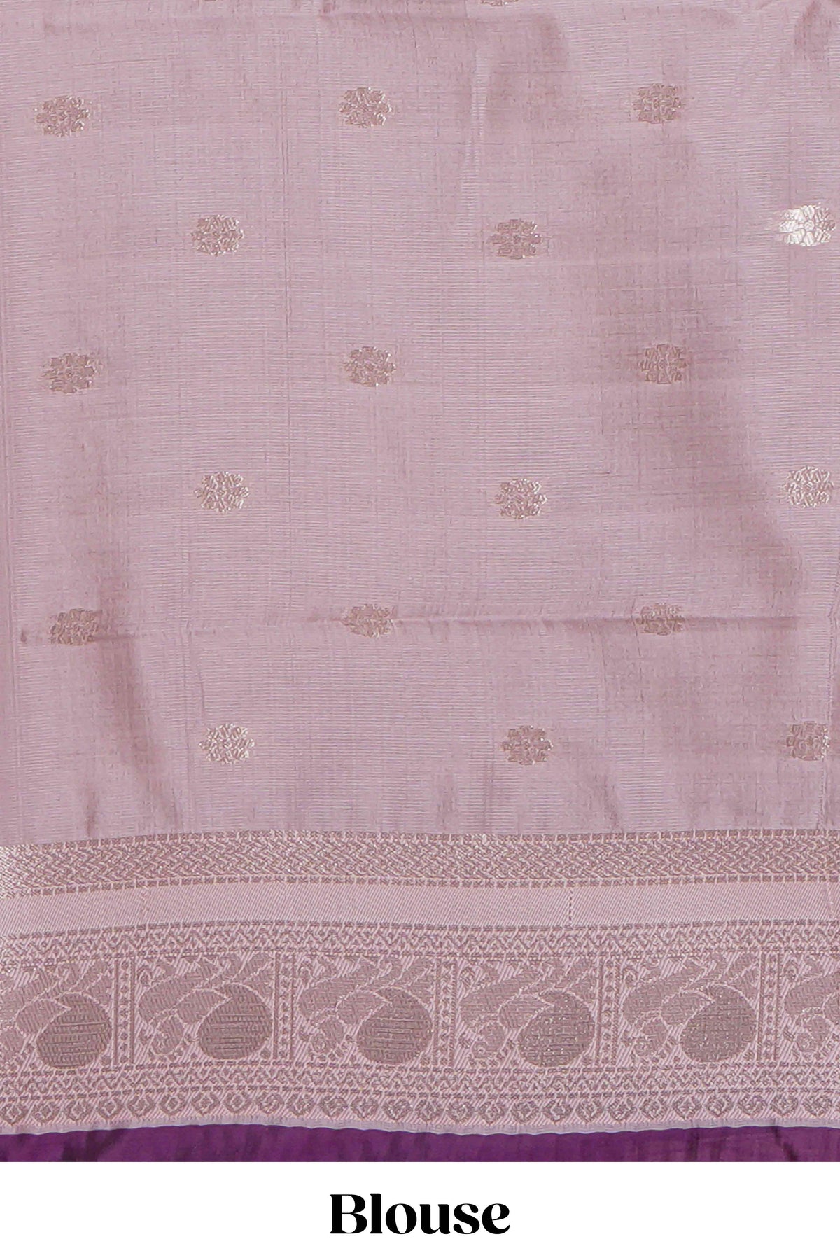 Dark brown checked floral & peacock motifs design art silk saree with contrast zari border and motifs blouse